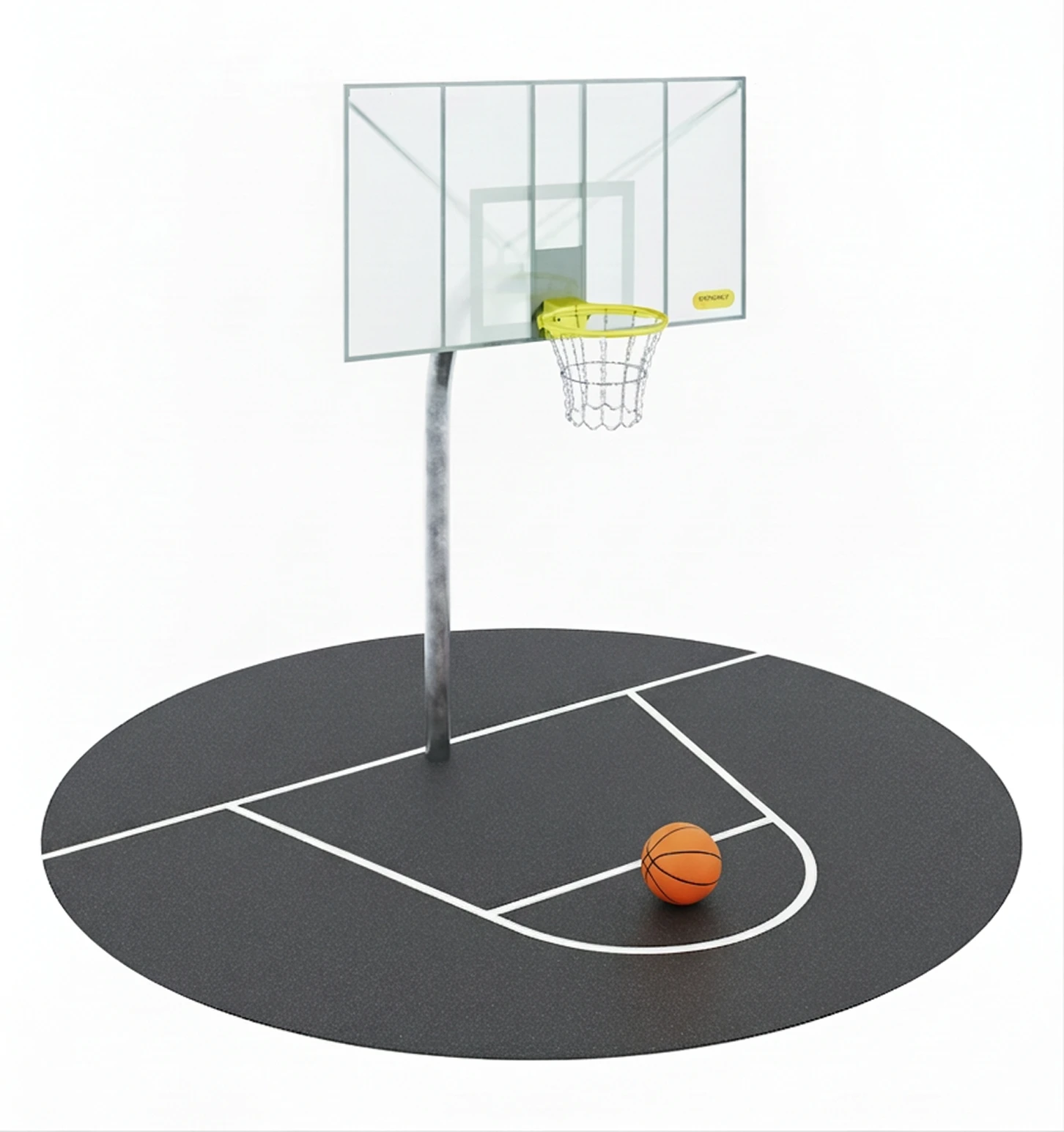 Площадка для активных игр с баскетбольной стойкой